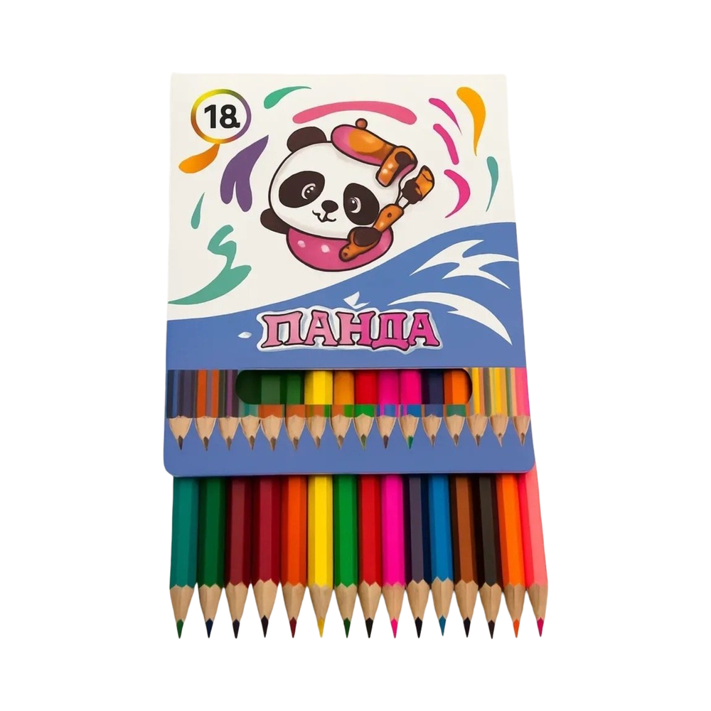 Цветные карандаши "Панда" 18 цветов