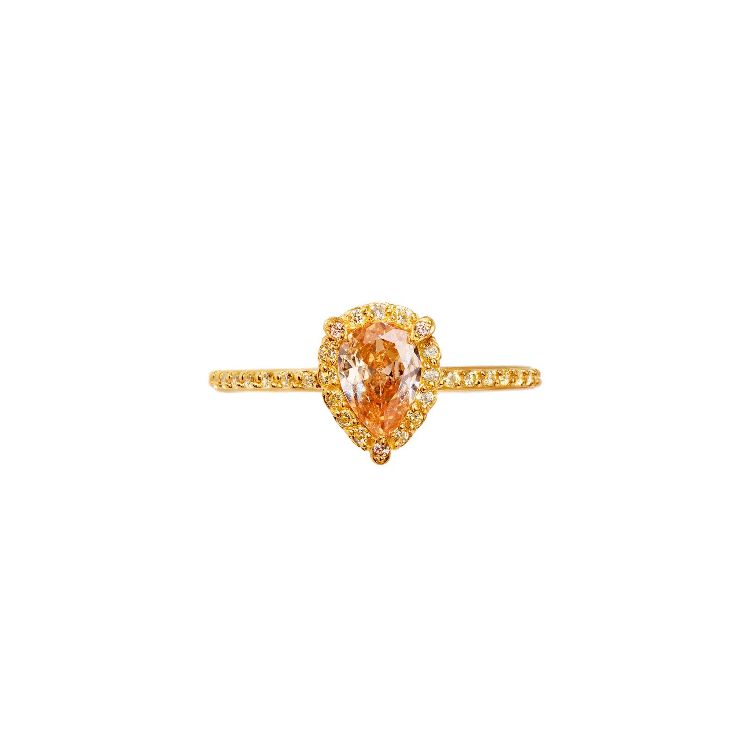 Кольцо The Gold Pear Ring - Citrine