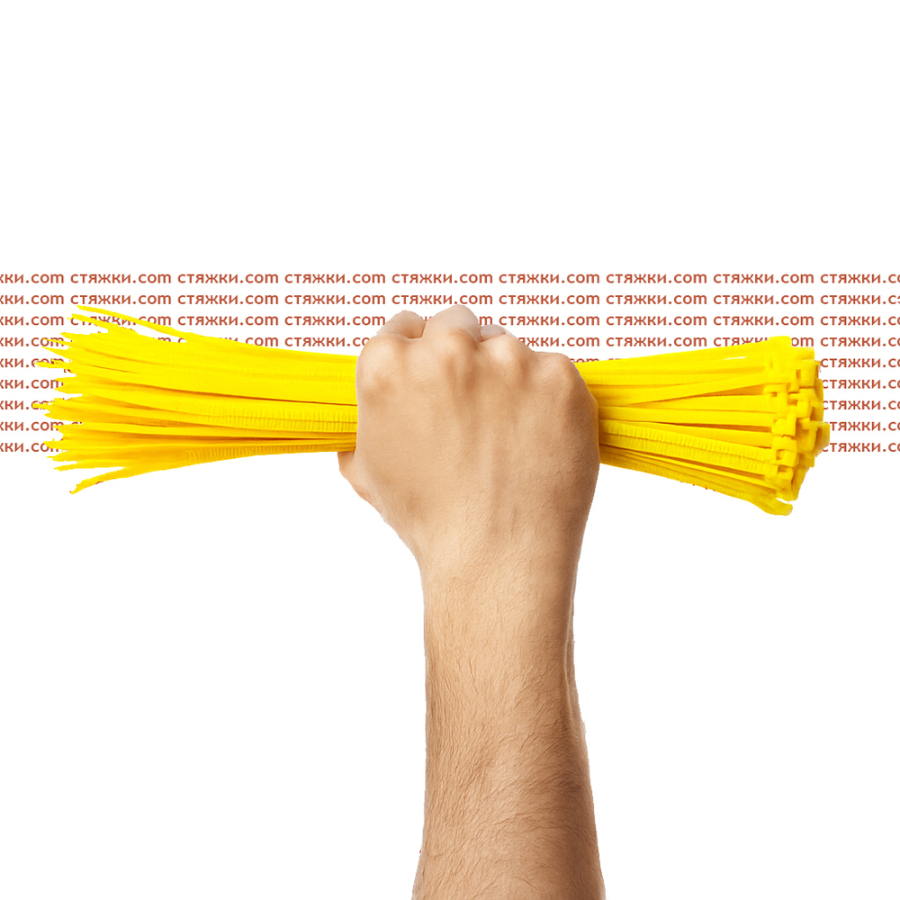 КСС нейлоновые кабельные стяжки стандартные 4х300 желтые (100шт/уп)