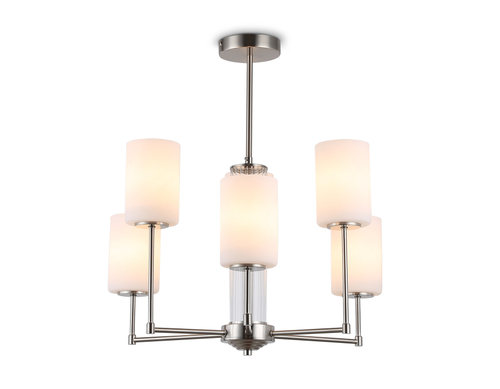 Светильник подвесной LH56211/6 SN/FR никель/белый матовый E27/6 max 60W D600*600