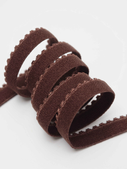 Резинка отделочная шоколад ажурная ширина 10 мм с учетом фестона