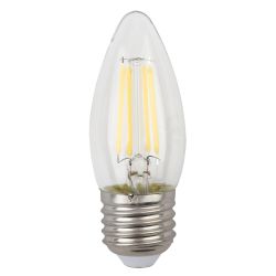 Лампа светодиодная ЭРА F-LED B35-7W-827-E27 7Вт филамент свеча теплый белый свет Е27 | Филаментные декоративные