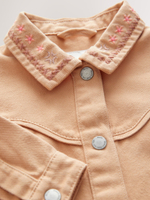 Куртка джинсовая с вышивкой для девочки Next E25-111, Кирпичный