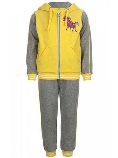 Спортивный костюм для девочки "Рэйна" 5O8SU01 110р. лимонный-серый меланж