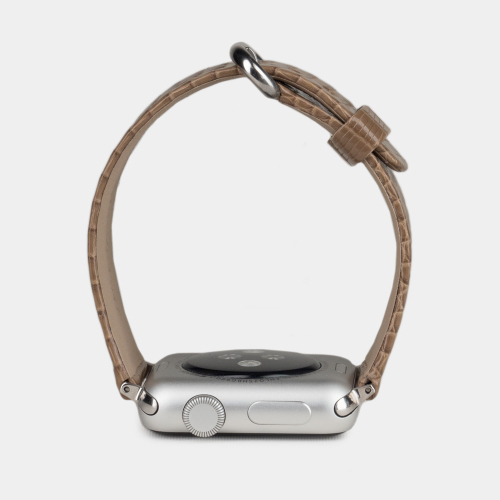 Ремешок для Apple Watch 44/45/46 mm из кожи ящерицы, цвета кофе