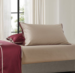 Наволочка 70x75 Sharmes Luca бордовая/серо-бежевая