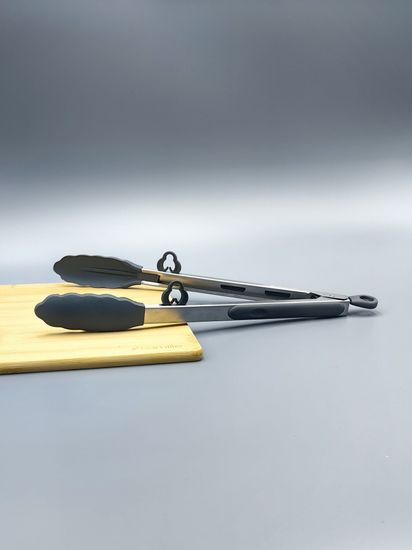 Щипцы силиконовые 30,5 см. Kamille КМ 7512 с ручками из нержавеющей стали