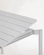 Раздвижной уличный стол Zaltana из алюминия светло-серого цвета, 180 (240) x 100