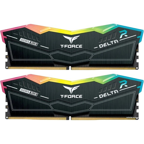 Модуль памяти DIMM DDR5 32Gb, 6400Mhz, 2x16Gb, Team Group T-FORCE Delta RGB Black (FF3D532G6400HC38JDC01)