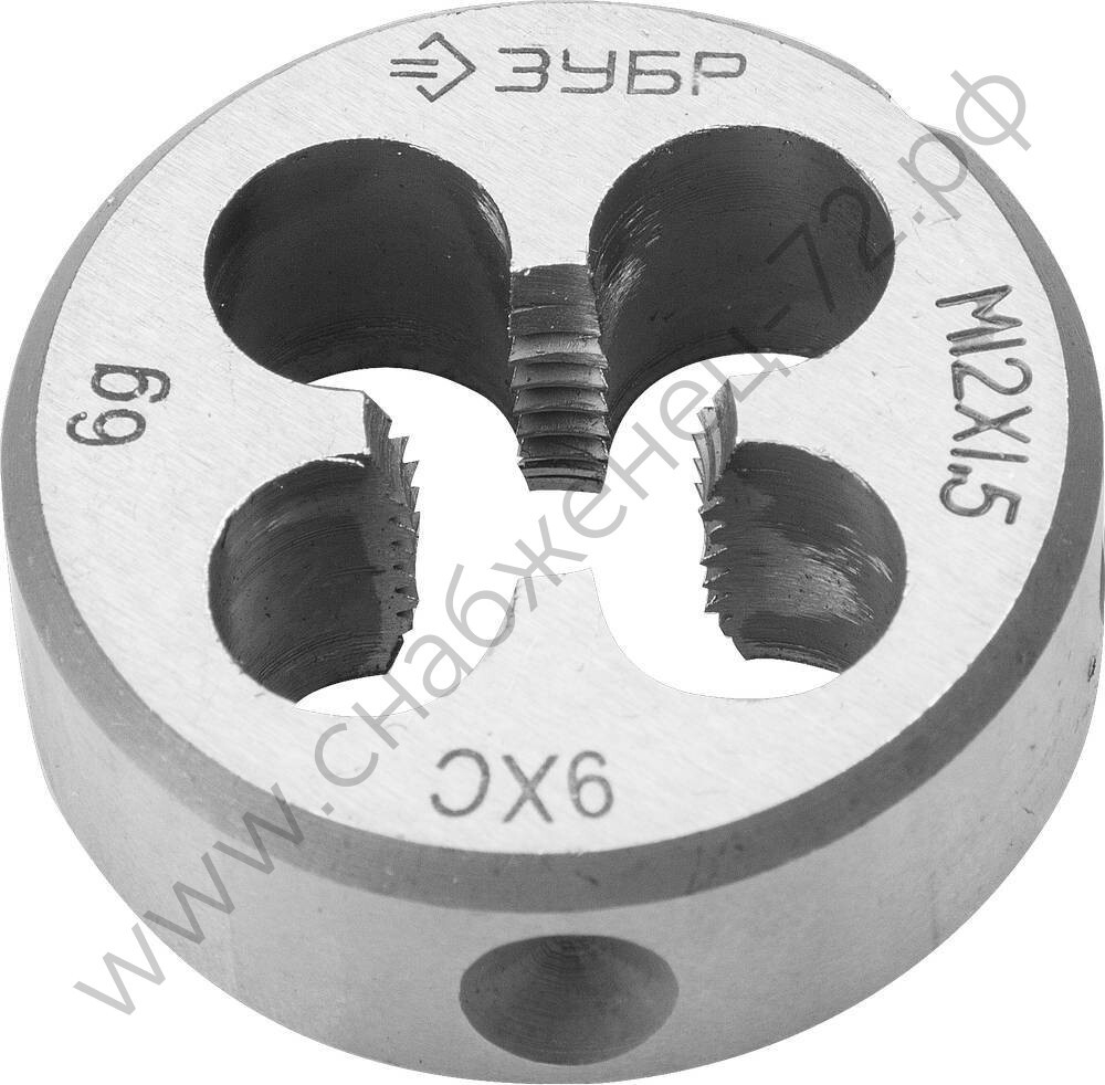 ЗУБР М12x1.5мм, сталь 9ХС, Плашка круглая ручная (4-28022-12-1.5)