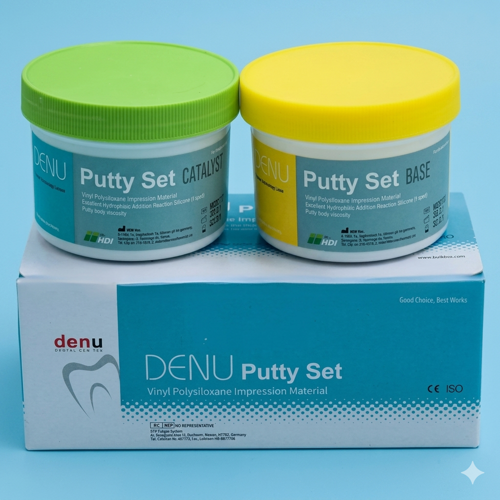 А-силиконовый слепочный базовый материал высокой вязкости, Denu Putty Set А-силиконовый слепочный базовый материал высокой вязкости, Denu Putty Set