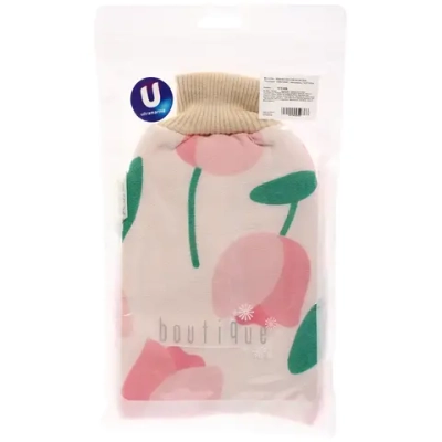 Мочалка - варежка массажная мягкая «Premium - PASTERA», тюльпаны, 12,5*22см (ZIPпакет)