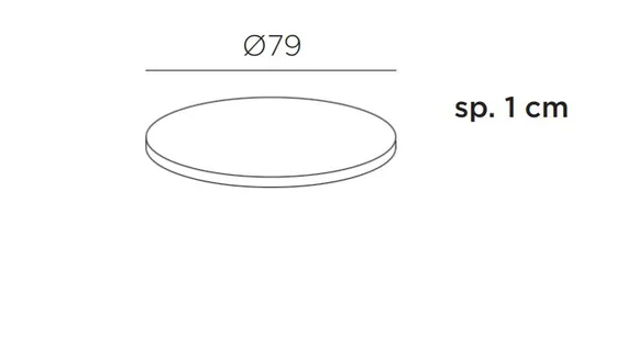 Столешница Piano Laminato Ø80, компакт-ламинат HPL, цемент