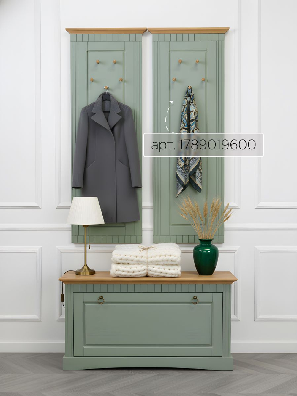 Обувница для прихожей, 93х39х50, Неаполь, с сиденьем, для обуви, деревянная, эвкалипт, Dipriz