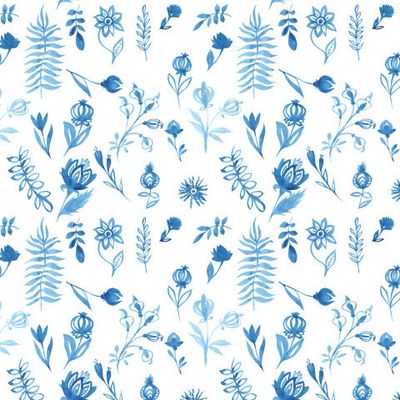 голубые акварельные узоры