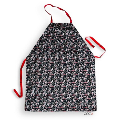 Фартук COZA  с принтом "Райские птицы, унисекс, длина 87 см