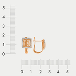 Серьги женские из розового золота 585 пробы с фианитами (арт. 73545)