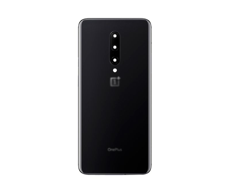 Задняя крышка для OnePlus 7 Pro черная глянцевая (Mirror Black) со стеклом камеры