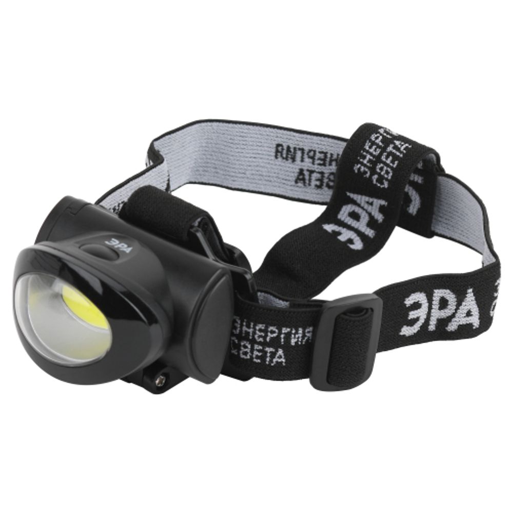 Фонарь налобный светодиодный ЭРА GB-601 на батарейках мощный яркий 3 режима черный