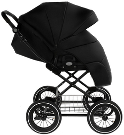 Детская коляска Roan Bass Next Classic Кожа d12 3 в 1 с автокреслом Elo Black RCL300/1 Black