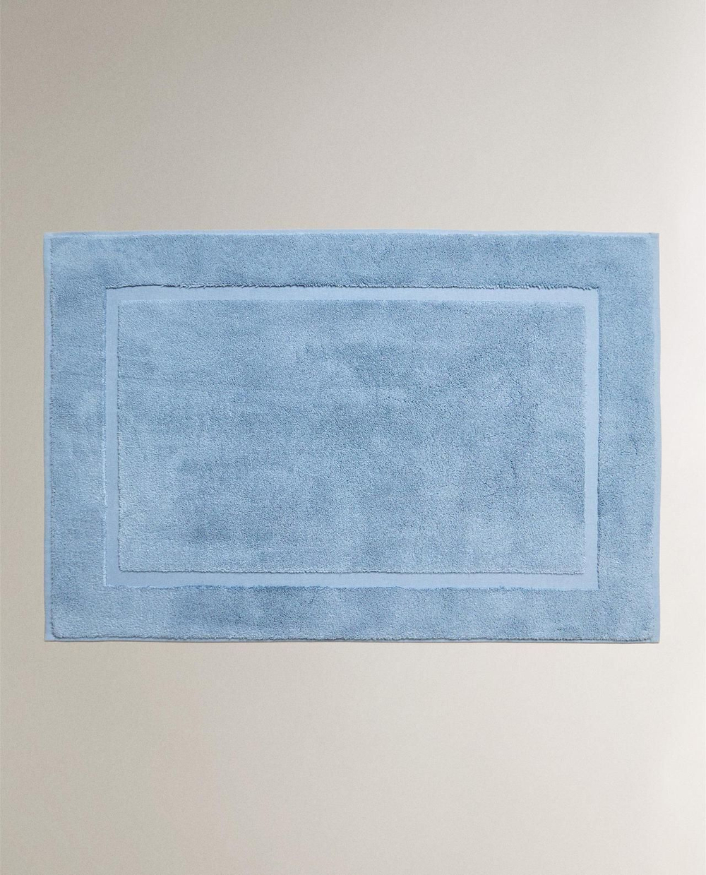 Zara Home - Нескользящий коврик для ванной из мягкой махровой ткани, синий, 60x90 см