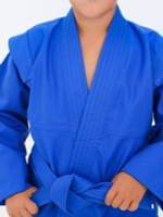 Куртка для САМБО с поясом, плотностью 580 г/м² с подкладкой синяя