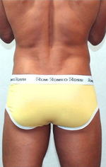 Мужские трусы-брифы с низкой посадкой и контрастной белой резинкой (Размер: XXXL) (Цвет: черный)