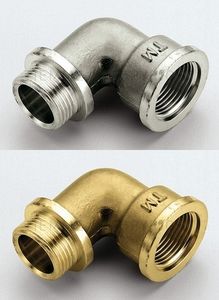 Угольники Tiemme НР/ВР с упором латунные резьбовые