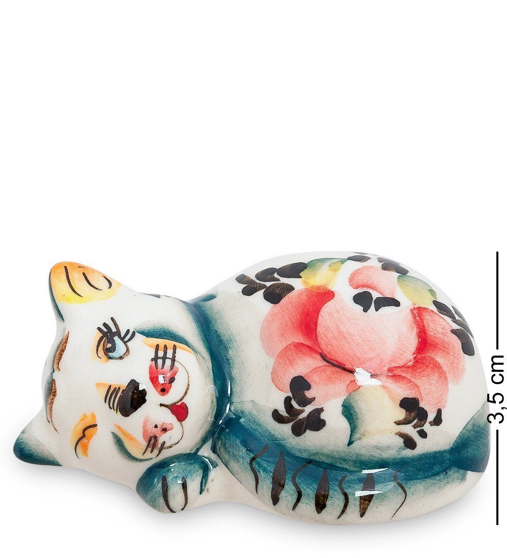 ГЛ- 198 Фигурка «Кот-Соня» цв.(Гжельский фарфор)
