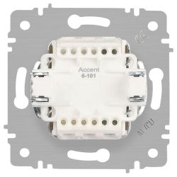 Выключатель Intro Accent 6-101-01М , 10А-250В, IP20, СУ, AL/CU, белый матовый | Intro