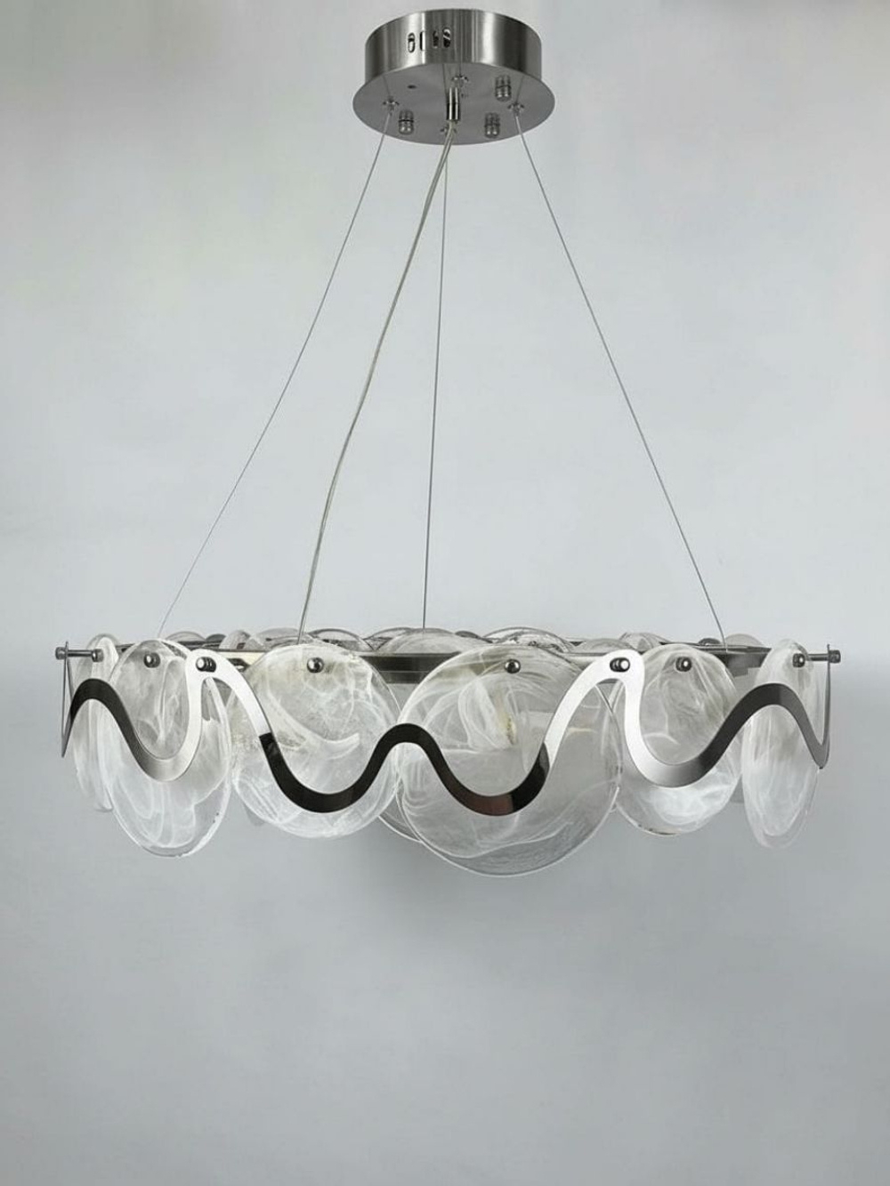 Люстра подвесная Lanbos, 8 ламп Е14, до 320 Вт, до 18 кв м, серебро