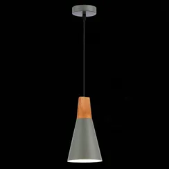 SLE125173-01 Светильник подвесной Серый/Серый, Светлое дерево E14 1*40W MODICA