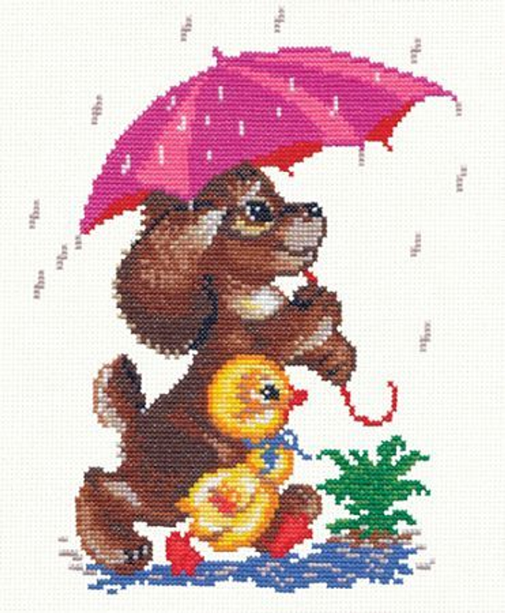 "Прогулка под дождем"-18-01 вышивка