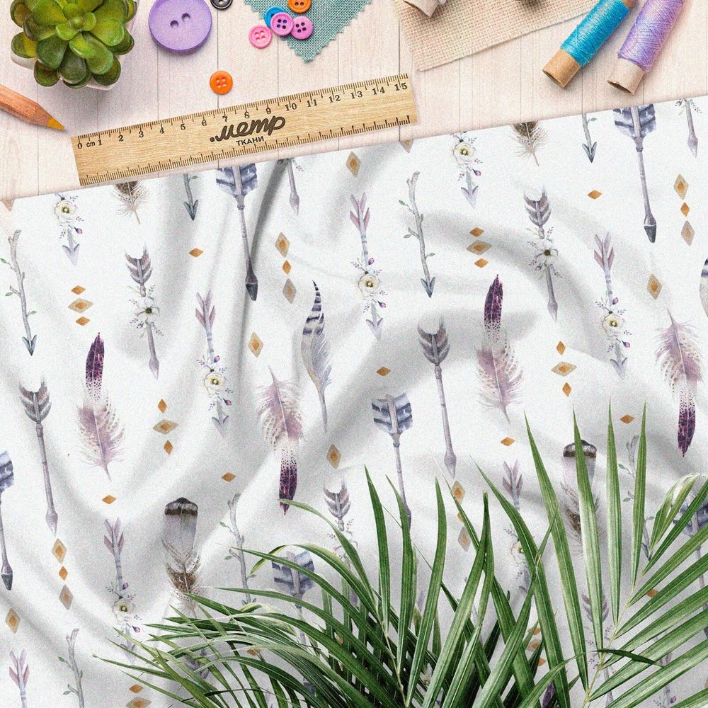 Ткань поплин перья и стрелы