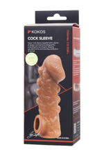 Телесная закрытая насадка с шишечками Cock Sleeve 008 Size L - 17,6 см. (Цвет: телесный)