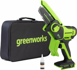 Цепная пила аккумуляторная GREENWORKS G24MCS10 24В,10см,1/4-1.1-28 без АКБ и ЗУ (2008207)