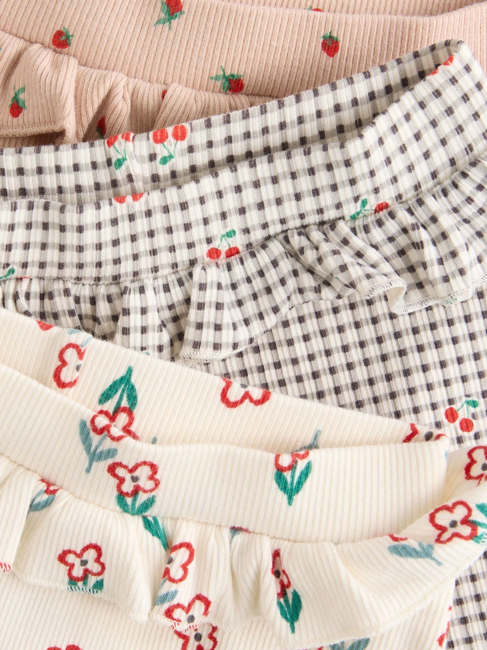 Легинсы для малышей Next E67-039, 3 шт., Молочный, Серый, Розовый