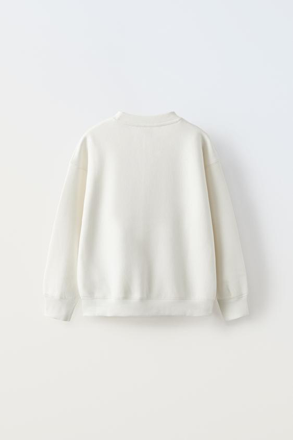 ZARA БАЗОВАЯ ТОЛСТОВКА ИЗ МЯГКОЙ ТКАНИ, ЖЕЛТОВАТО-БЕЛЫЙ