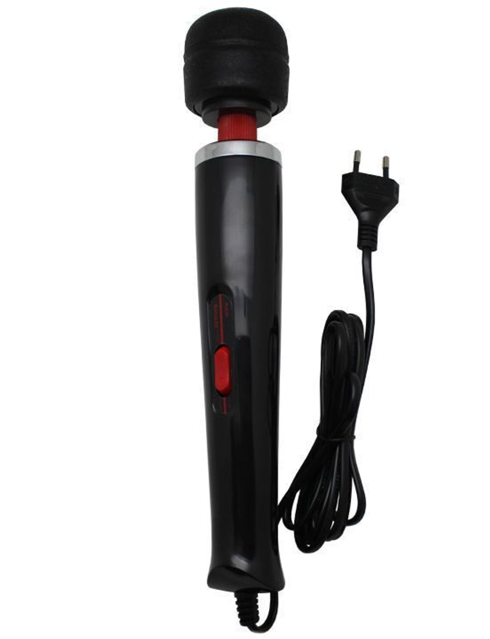 Чёрный жезловый вибратор с 2 скоростями (Цвет: черный)