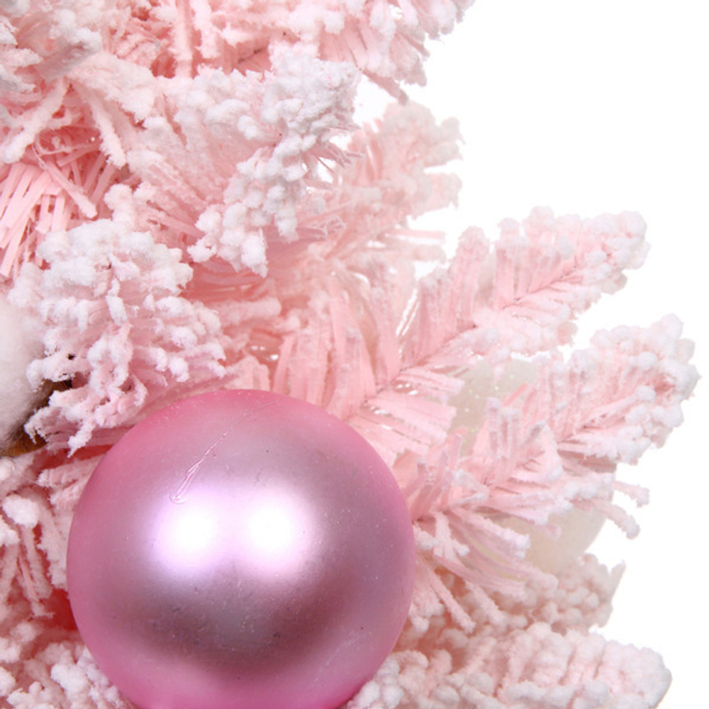 Елка декоративная «Нежность» 60 см, ПВХ с белым напылением (68 веток), Розовый