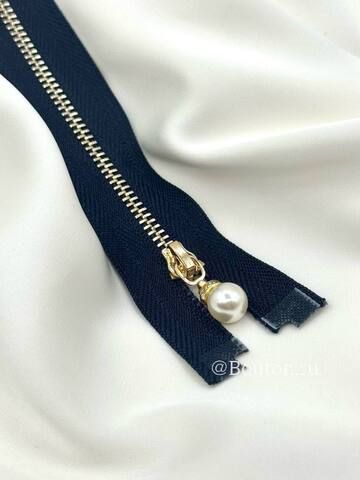 Молния темно-синяя золото жемчуг