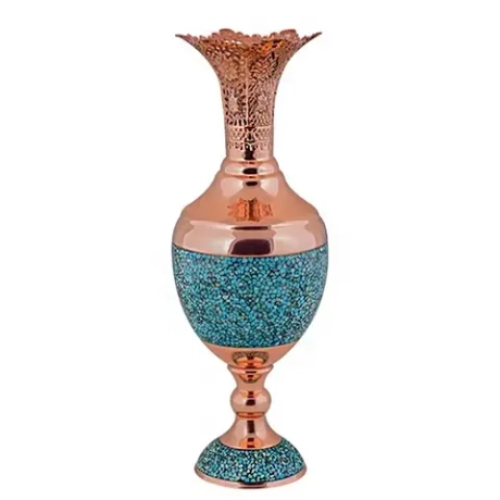 Медная ваза фирузе куби Aghajani 13241745 натуральная бирюза Иран