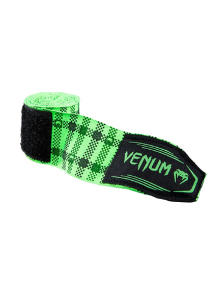 Бинты боксерские Venum Tartan Neon Green 4.5m