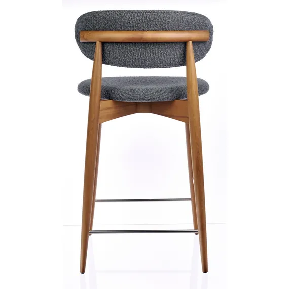 Полубарный стул Mod, орех, тёмно-серое букле