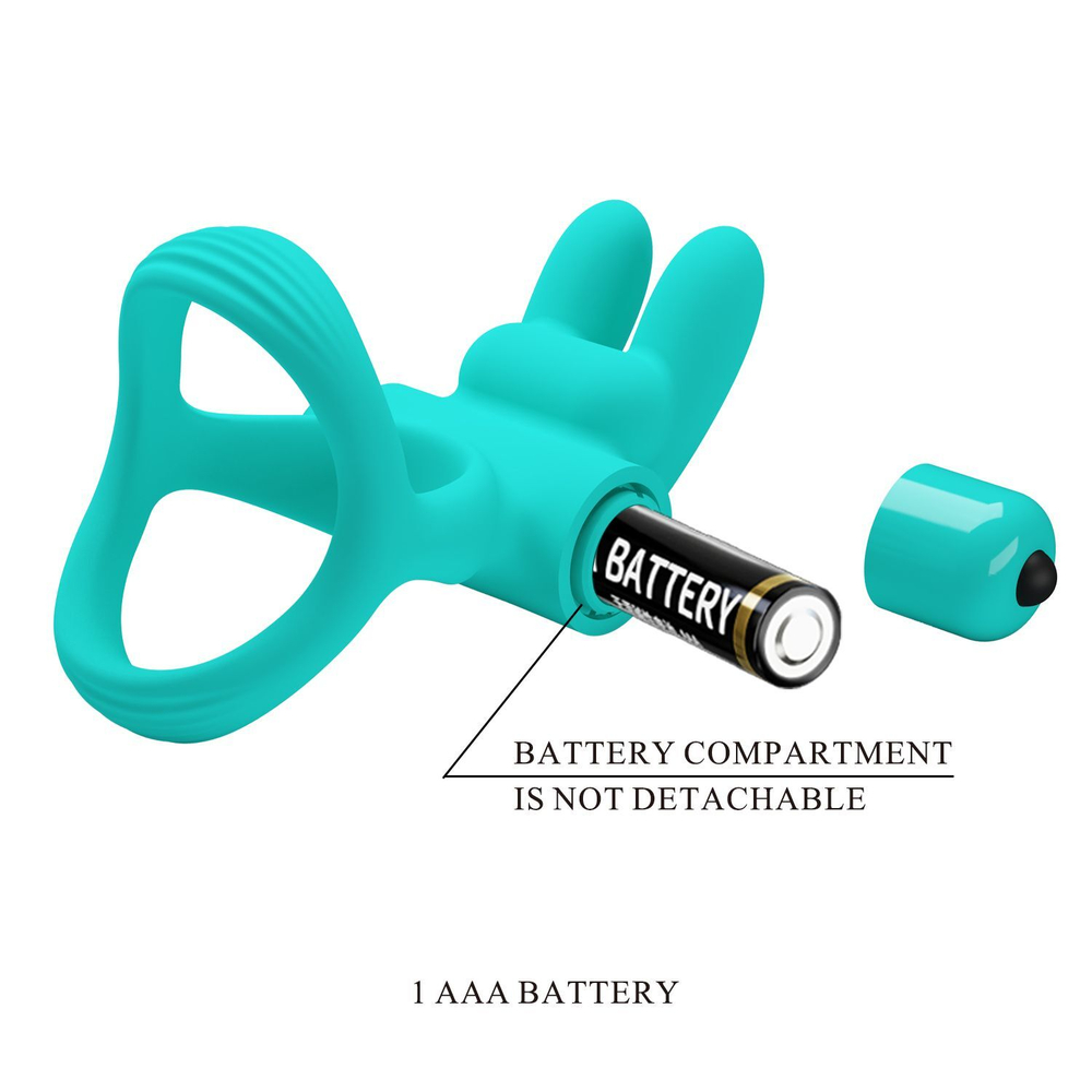 Бирюзовое эрекционное виброкольцо Passionate Dante (Цвет: бирюзовый)