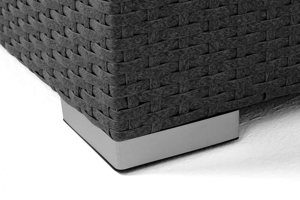 "Лунго" кашпо для цветов большое плетеное из искусственного ротанга, цвет графит