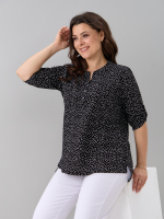 Блузка БЛ-131/черный-горох