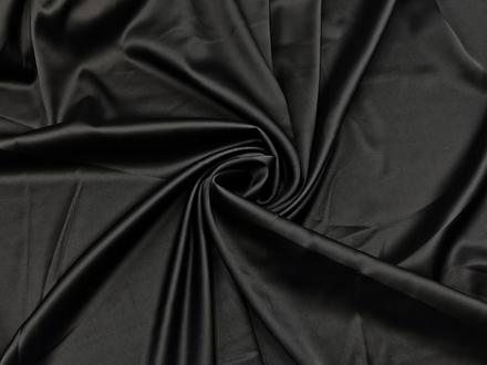 Атлас-стрейч, эластичный, бельевой, черный