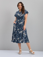 Халат Х-044/рогожкасиний-лилии