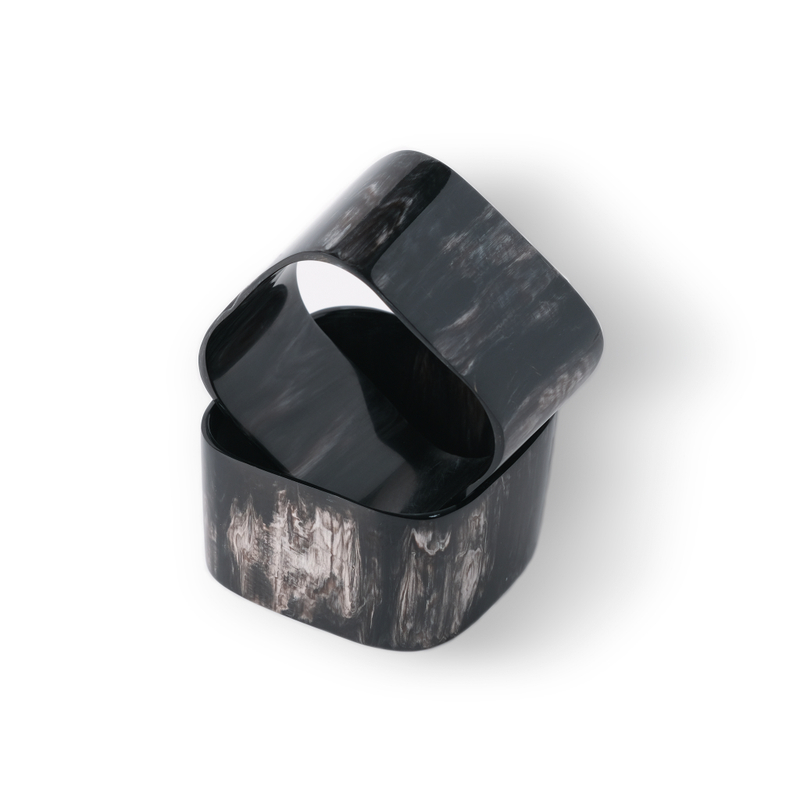 black horn square bangle